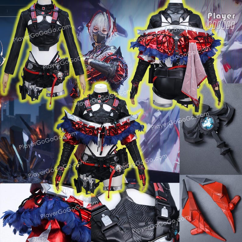 Arknights X Delta Force Hackclaw Cosplay Set - Wig, Costume, Shoes ...