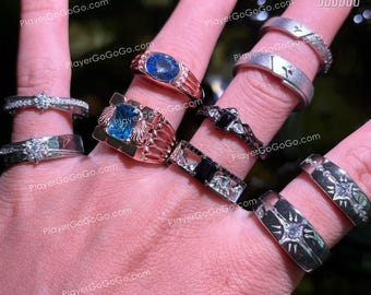 S925 Silver Made Love and Deepspace Affinity 100 Couple Ring for