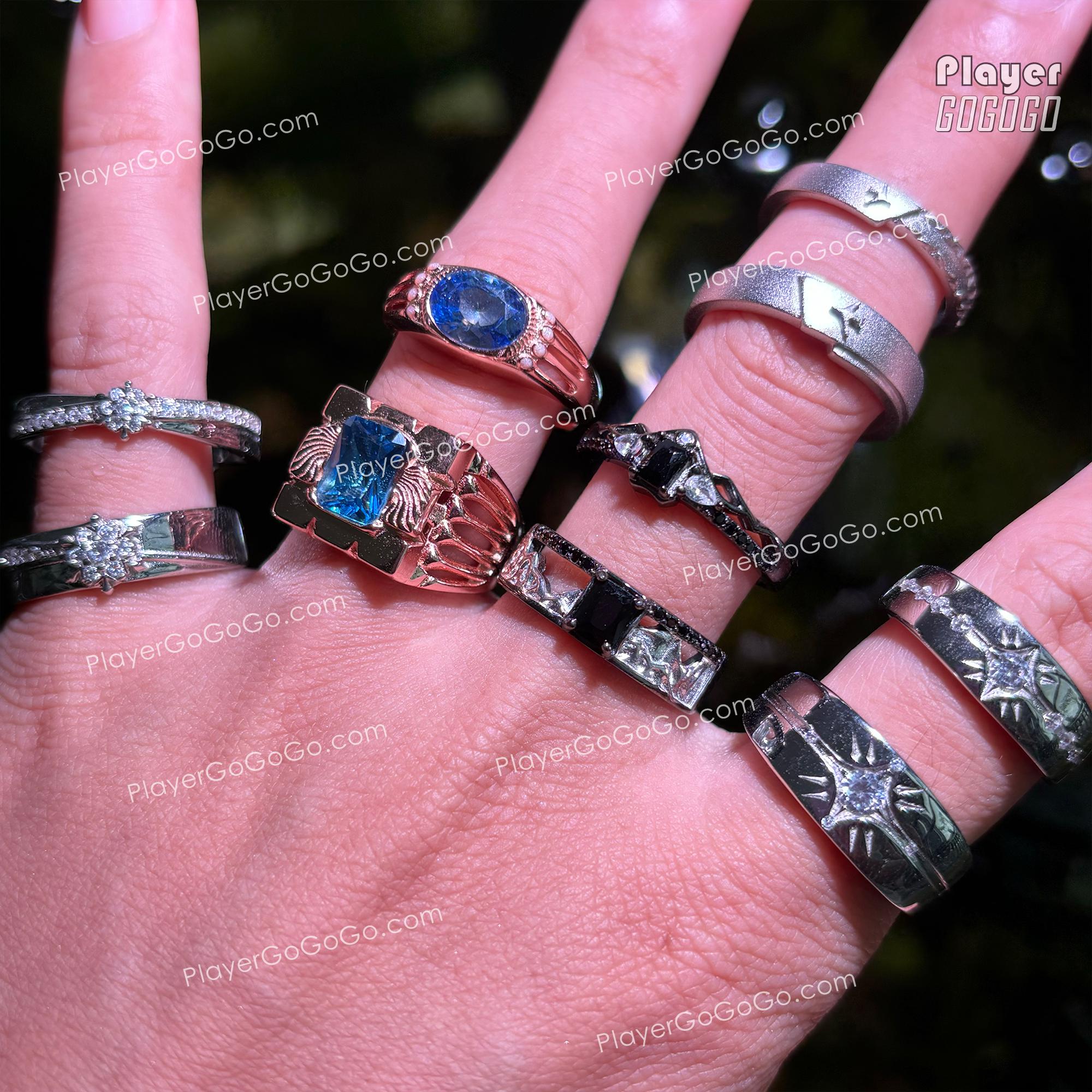 S925 Silver Made Love and Deepspace Affinity 100 Couple Ring for