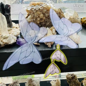 Honkai: Castorice Schmetterling Ohrringe für Cosplay & Alltagskleidung * Ein Paar - Pushback / ClipOn, Casorice HSR Cosplay Accessories
