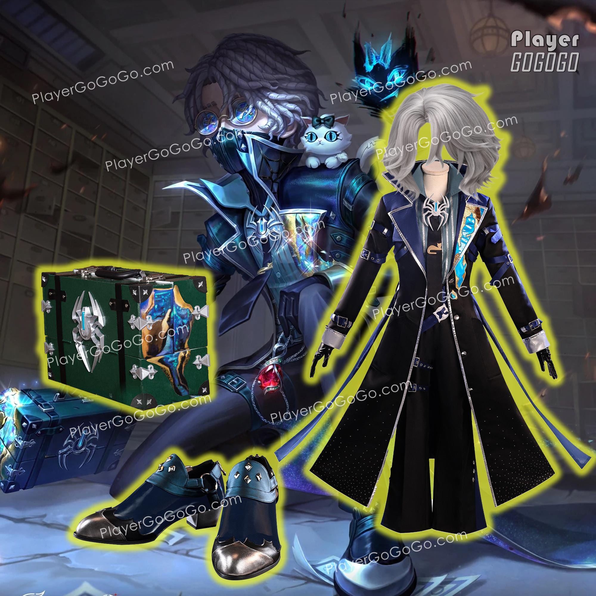Identity V Embalmer Iridescence Cosplay Set - Wig, Costume, Shoes