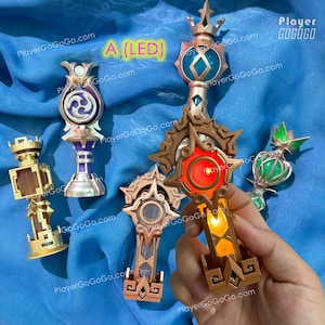 Luminous / LED Genshin Impact Gnosis Standee Anemo, Dendro, Electro, Geo, Pyro, Genshin Gnosis Figurine