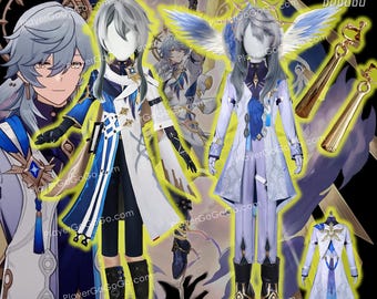 Honkai: Zestaw Star Rail Sunday Cosplay – peruka, kostium, kolczyki, buty, akcesoria Sunday HSR Cosplay