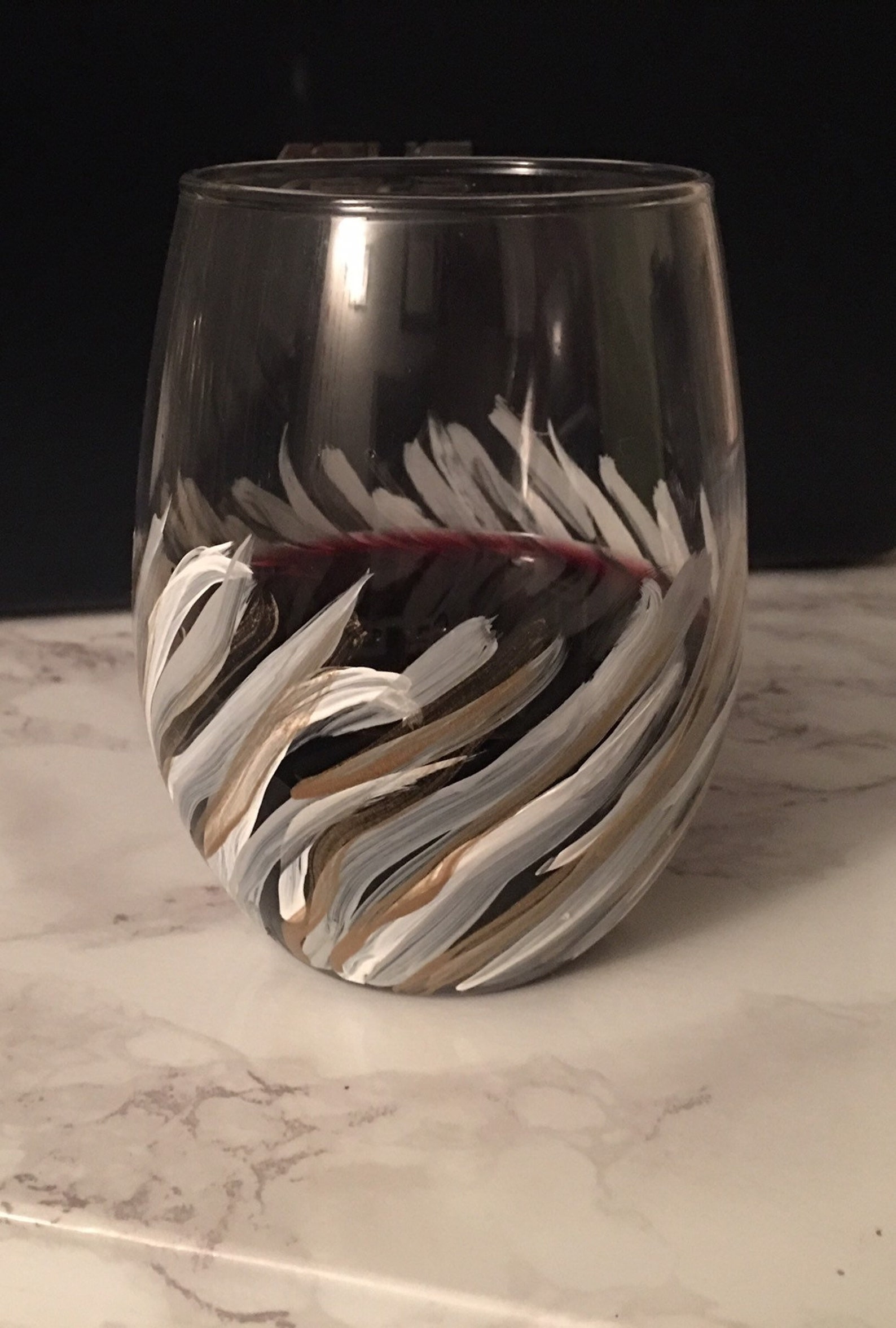 Swirl Stemless Wine Glass Etsy
