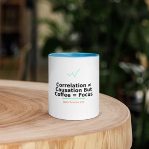 Data Science Mug, Correlation Causation Coffee Cup, Statistics Gift, Data Analyst Mug, Researcher Gift