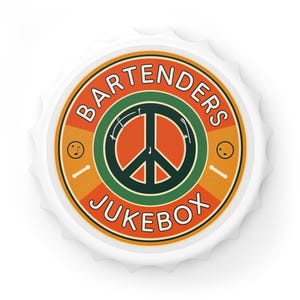 Peace Bar Bottle Opener, Fun Barware Gift for Bartenders, Retro Jukebox Design, Home Bar Essentials, Music Lover Gift