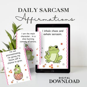 Cartões de Afirmação Sarcástica – 25 Mantras Diários Hilários para Pessoas que Já Cansaram de “Somente Vibrações Positivas”