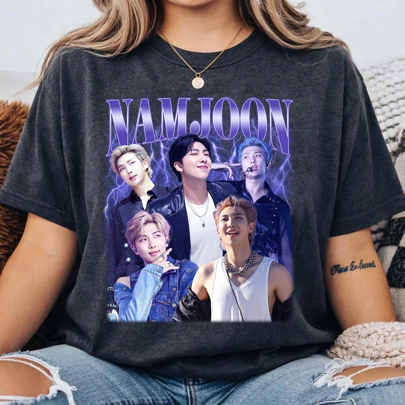 90s Vintage Namjoon Kpop Shirt, Namjoon Concert 2026 Retro Graphic Shirt, Outfit Gift For Army Fan image 8