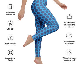 Leggings de yoga con lunares azules