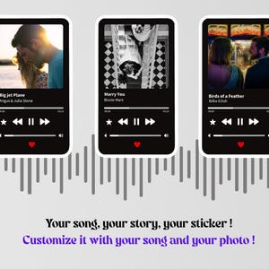 Stickers - Lecteur musique à personnaliser avec sa photos et sa chanson