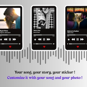 Autocollants Stickers - Lecteur musique à personnaliser avec sa photos et sa chanson