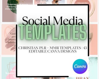 Plantillas cristianas para redes sociales: Ideas para el crecimiento espiritual (MMR editable en Canva)