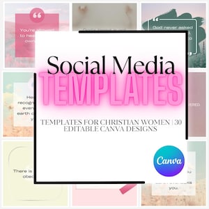 Social Media Templates for Christian Women, Faith-based Instagram Post, Editable Canva Template, Christian Motivational Quotes