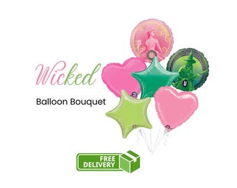 6 Pieces Licensed Wicked Balloon Bouquet / Wizard of Oz / Kids Birthday Decorations