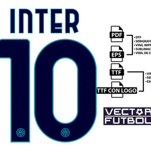 Font typography Vector Inter Milan Italy season 2025-2026 4 files .eps .pdf .ttf with logo and .ttf without logo soccer