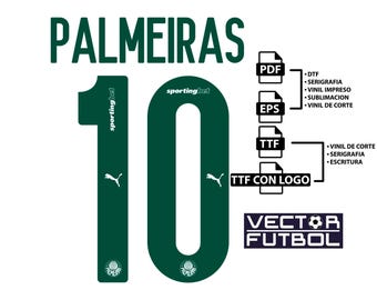 Font typography Vector Palmeiras Brazil season 2025-2026 4 files .eps .pdf .ttf with logo and .ttf without logo soccer