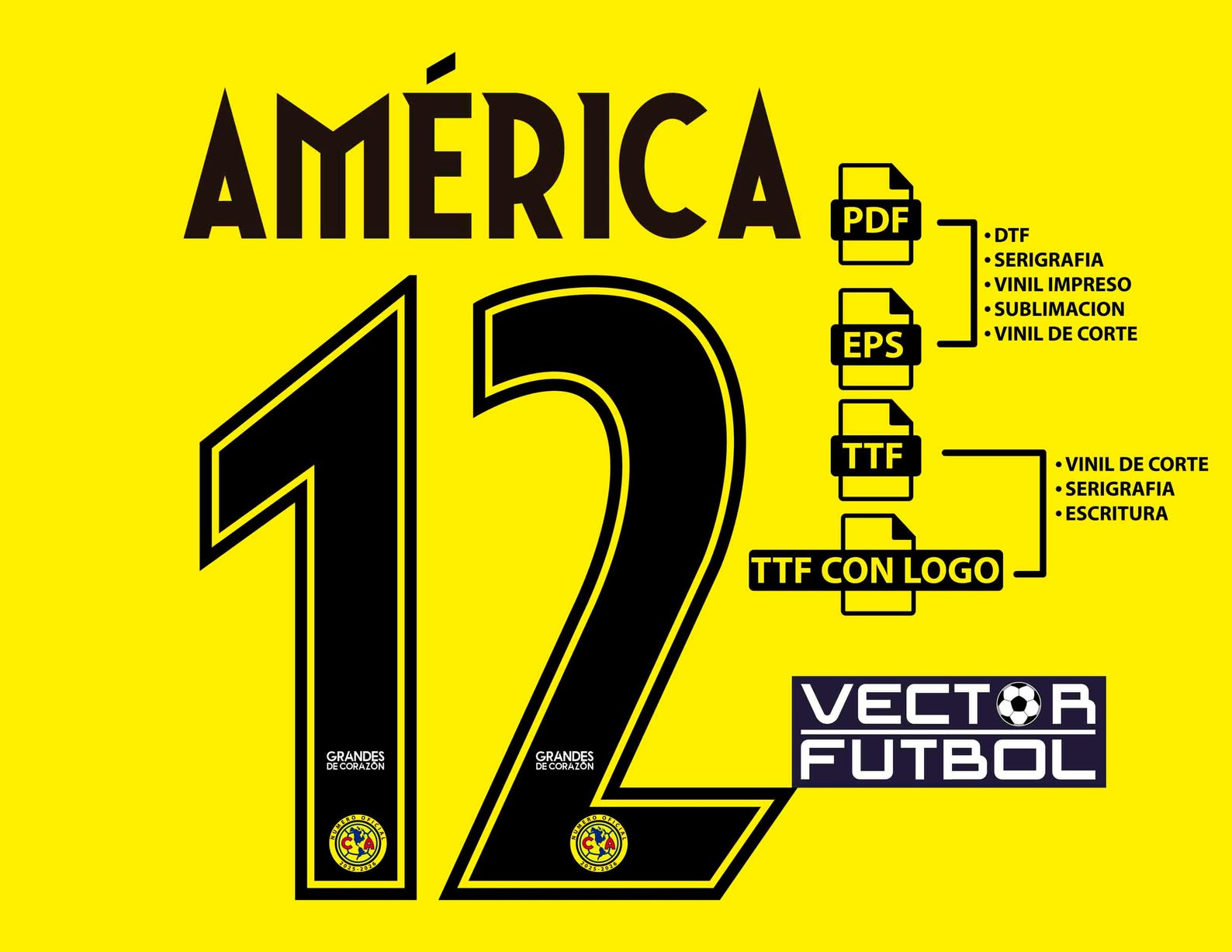 Font tipografía Vector Club América México temporada 2025-2026 4 ...