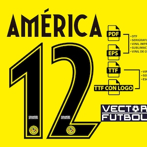 Font typography Vector Club América Mexico season 2025-2026 4 files .eps .pdf .ttf with logo and .ttf without logo soccer