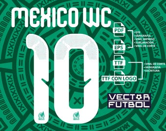 Font typography Vector Mexico World Cup 2026 5 files .eps .pdf .ttf with logo and .ttf without logo soccer