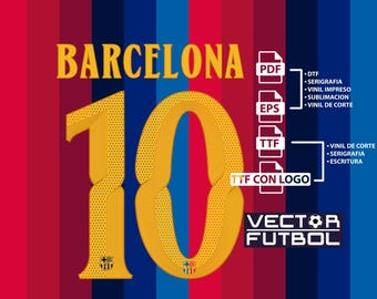 Font typography Vector Barcelona Spain season 2026-2027 5 files .eps .pdf .ttf with logo and .ttf without logo football soccer