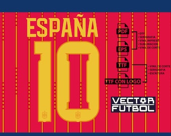 Font typography Vector Spain World Cup 2026 5 files .eps .pdf .ttf with logo and .ttf without logo football soccer