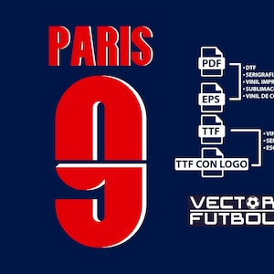 Font typography Vector PSG PARIS Club World Cup 2025-2026 season 4 files .eps .pdf .ttf with logo and .ttf without logo soccer