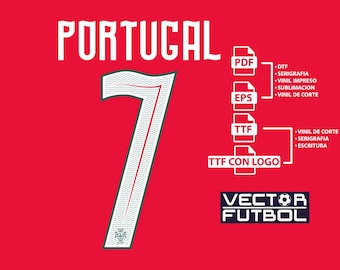 Font typography Vector Portugal World Cup 2026 5 files .eps .pdf .ttf with logo and .ttf without logo football soccer