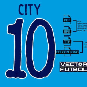 Font typography Vector Manchester City World Cup season 2025-2026 4 files .eps .pdf .ttf with logo and .ttf without logo soccer