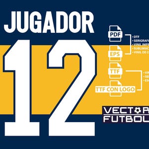 Font typography Vector Boca JR Argentina season 2025-2026 4 files .eps .pdf .ttf with logo and .ttf without logo soccer