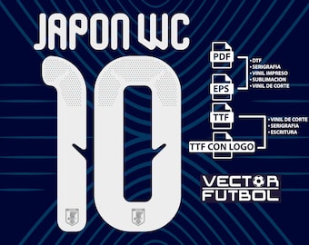 Font typography Vector Japan World Cup 2026 5 files .eps .pdf .ttf with logo and .ttf without logo soccer football