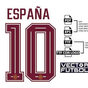 Font tipografía Vector España visitante WC mundial 2026 visitante 5 archivos .eps .pdf .ttf con logo y .ttf sin logo futbol socce