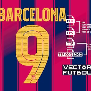 Font typography Vector Barcelona Spain season 2025-2026 4 files .eps .pdf .ttf with logo and .ttf without logo soccer