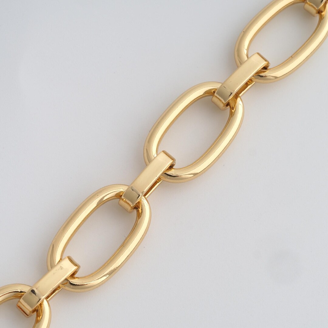 1 Mater Gold Oval Chains,18k Gold Filled Thick Chains,small Drawn Link ...