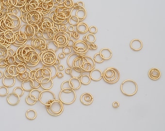 100 pcs 14K Gold Filled Open Jump Rings,Round Jump Rings for DIY Jewelry Making Supply