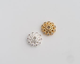 1 pcs Gold Bead Caps Pearl Bead Caps,18K Gold Filled Flower Bead Caps for DIY Jewelry Making Supply,10.2x2.8mm