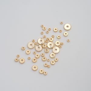 100 pcs 14K Gold Filled Flat Beads,Disc Beads for DIY Jewelry Making Supply