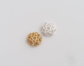 1 pcs Gold Bead Caps Pearl Bead Caps,18K Gold Filled Flower Bead Caps for DIY Jewelry Making Supply,10x2.8mm