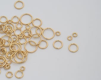 100 pcs 18K Gold Filled Open Jump Rings,Round Jump Rings for DIY Jewelry Making Supply