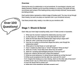 Breakup & Divorce Grief Journaling Questions