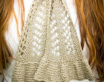 Summertime Scarfette - Lightweight Scarf - PDF knitting pattern - knitted fingering weight lace scarf