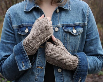 Sparrow Mitts | pdf knitting pattern | fingerless gloves