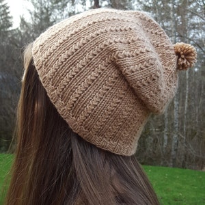 grass-stitch beanie slouchy pdf knitting pattern image 1