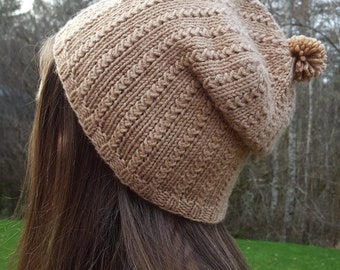 grass-stitch beanie | slouchy | pdf knitting pattern