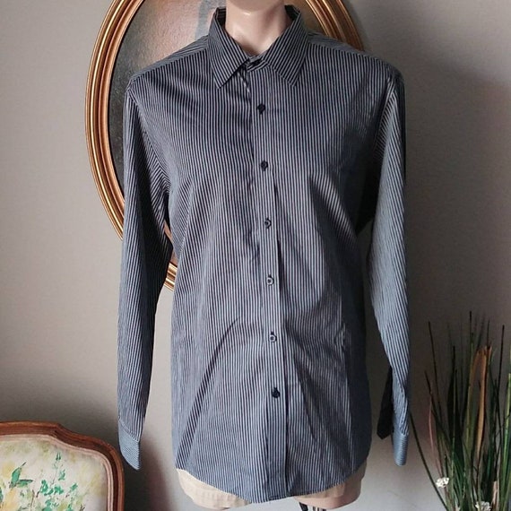 claiborne dress shirt Vintage Claiborne Mens Striped Dress Shirt. XL