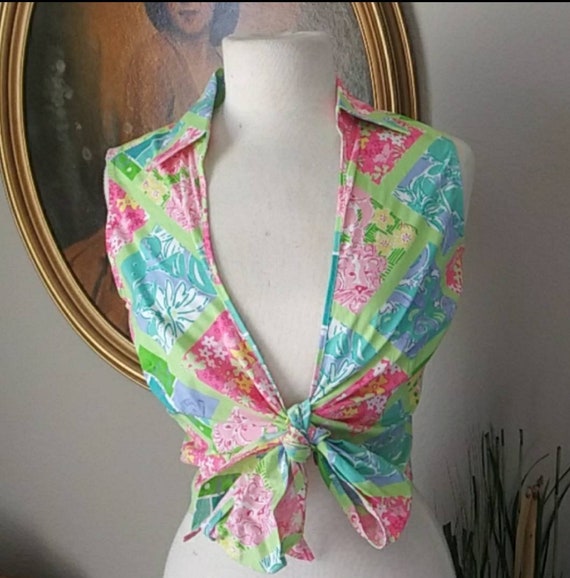 NOS WOT Lilly Pulitzer women's sarong wrap crop bl