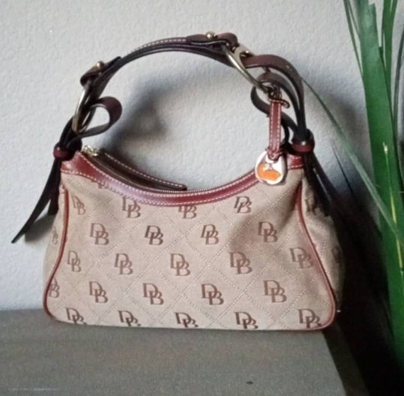 Dooney and Bourke Tan and Brown Signature Canvas and Leather 