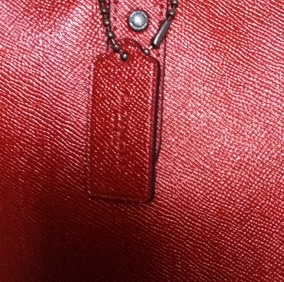 COACH 3pc Matching Large Red Metallic Tote, Walle… - image 7