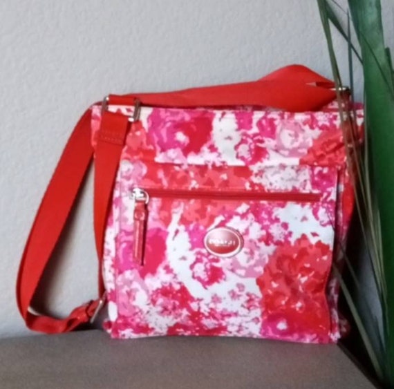 Buy NOS COACH Red & Pink Floral Nylon Crossbody Purse. Online in