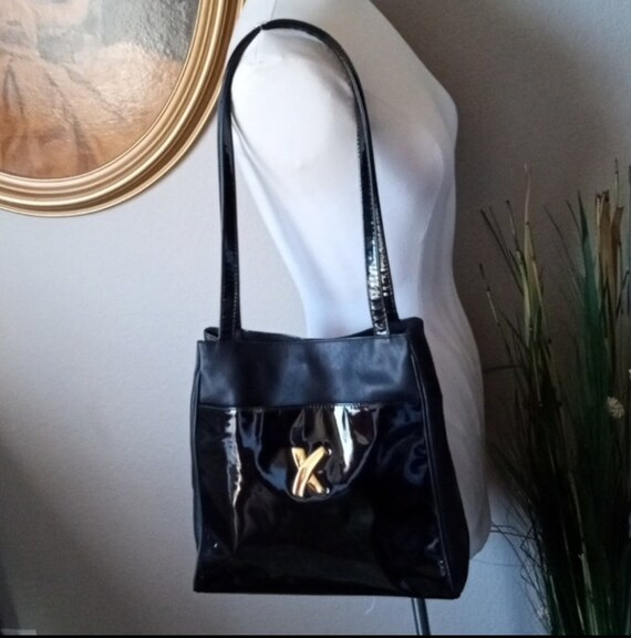Sac à Main Vintage Paloma Picasso En Cuir Noir - Épaule, Occasion, Taille Moyenne