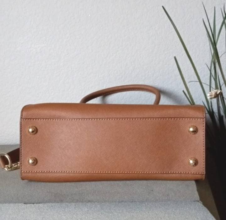 michael kors brown leather satchel